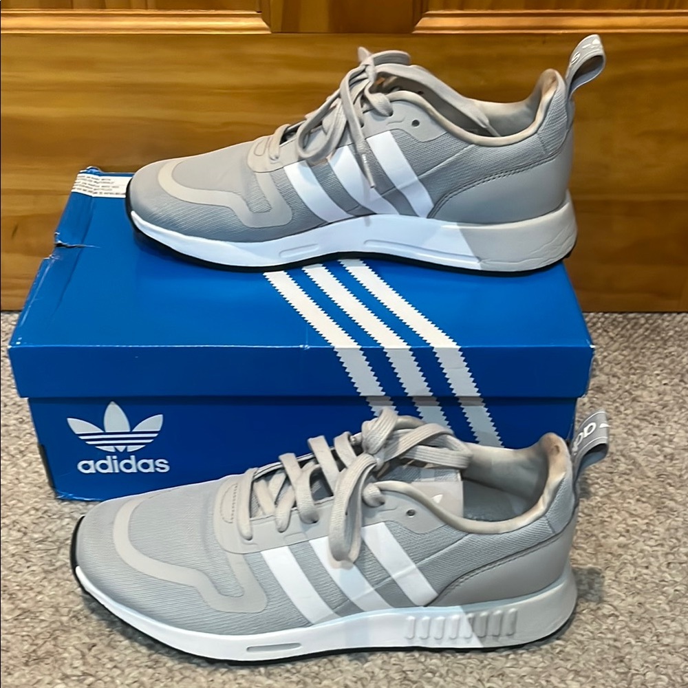 Adidas Multix Gray & White Sneakers - Picture 3 of 13